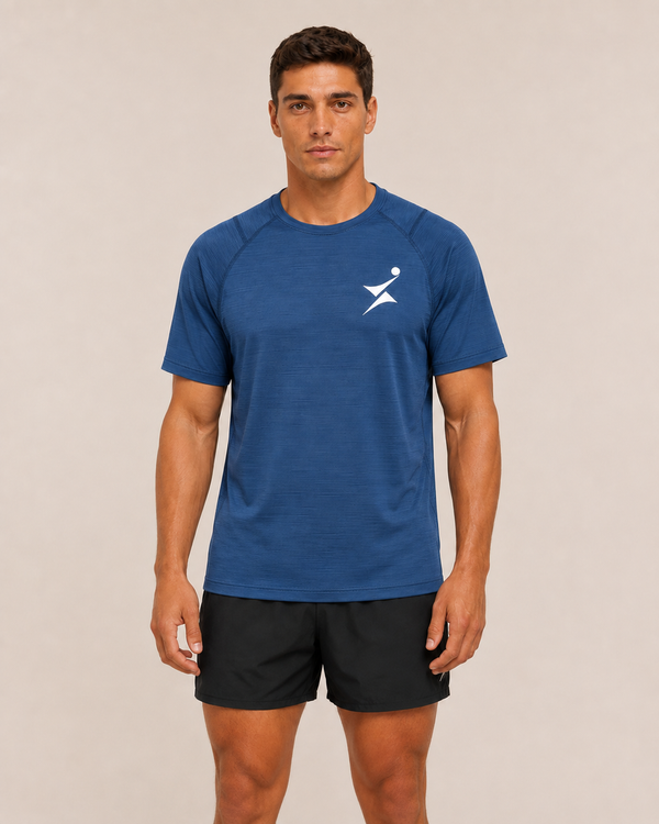 SPIKXA Men’s Featherlight Feel Quick-Dry Gym & Training T-Shirt – Blue